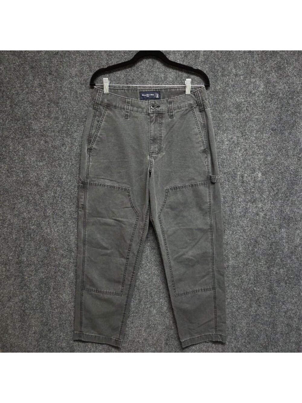 Abercrombie & Fitch Pants Mens 29x27 Gray Double Knee Carpenter Loose Y2K Casual